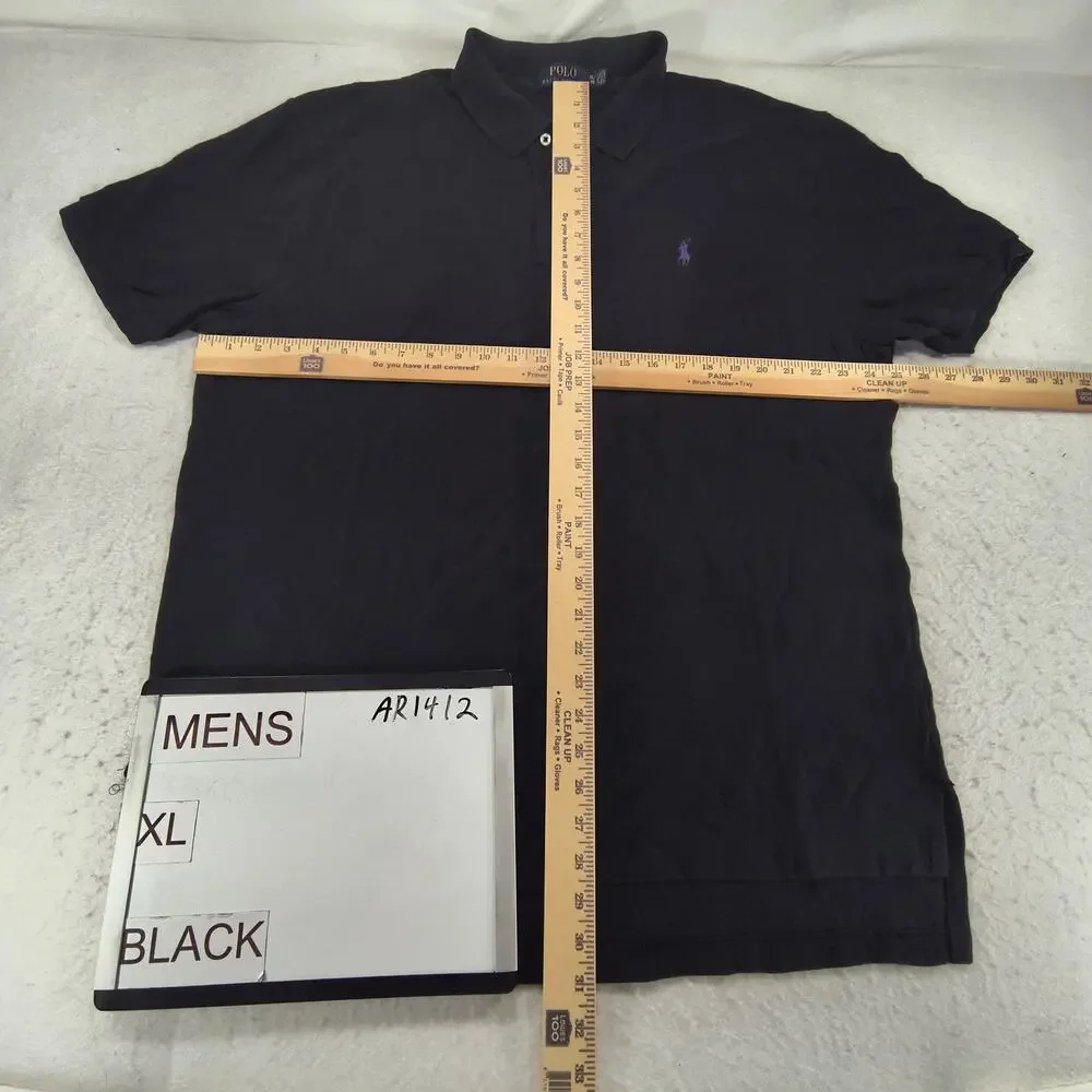Polo Ralph Lauren Classic Fit Collared Long Sleeve Polo Shirt Mens Size XL Black